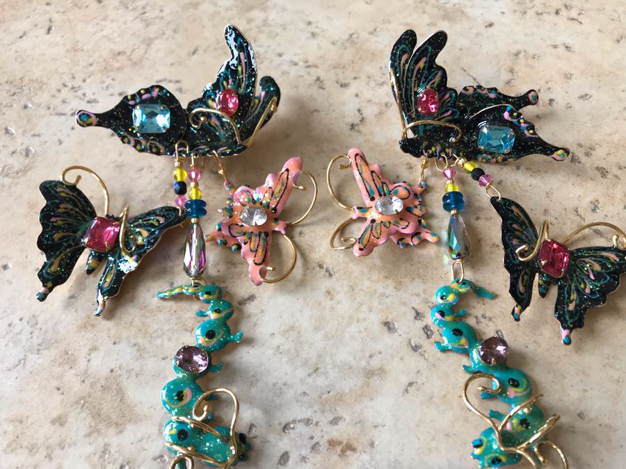 Artisan Hand Made Butterfly Earrings With 14K Gold Earring Posts [Photo 3]