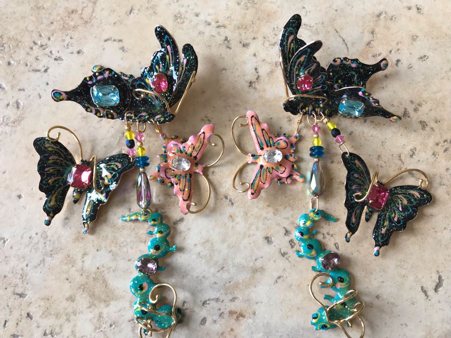 Artisan Hand Made Butterfly Earrings With 14K Gold Earring Posts [Photo 2]