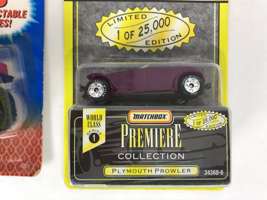 Old Matchbox Collector Button, Matchbox Premiere Limited Edition Collection Plymouth Prowler And Mattel Hot Wheels Snake Bite Bigfoot Champions Cars [Photo 5]