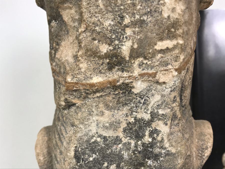 Antique Carved Stone Buddha Sculpture Head Bust With Buddha Sculpture Book 5.5W X 4.5D X 11.5H [Photo 11]