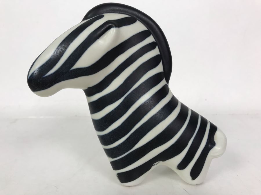Mid-Century Modern Arabia Zebra Figurine Made In Finland 6W X 3D X 6H