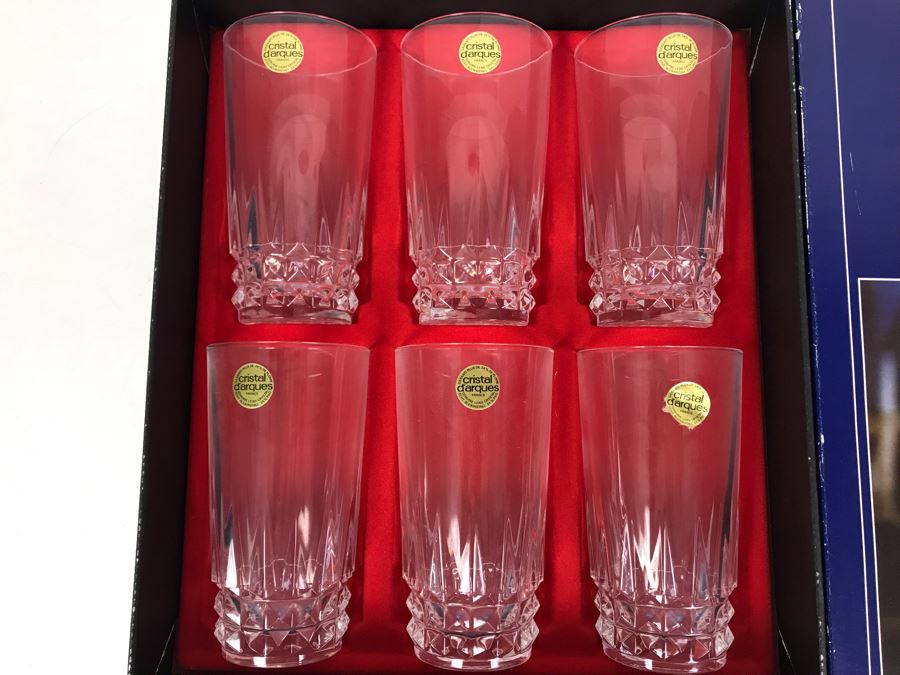 New Set Of (6) Cristal D'Arques Crystal Glasses Villandry [Photo 2]