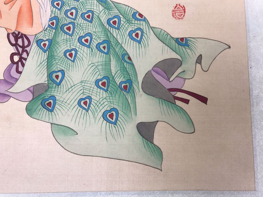 Vintage Set Of (8) Original Signed Chinese Silk Paintings Of Woman 8 X 10 [Photo 48]
