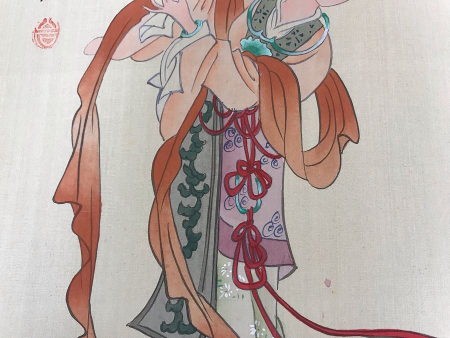 Vintage Set Of (8) Original Signed Chinese Silk Paintings Of Woman 8 X 10 [Photo 25]