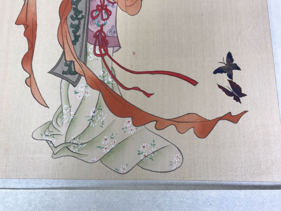 Vintage Set Of (8) Original Signed Chinese Silk Paintings Of Woman 8 X 10 [Photo 26]