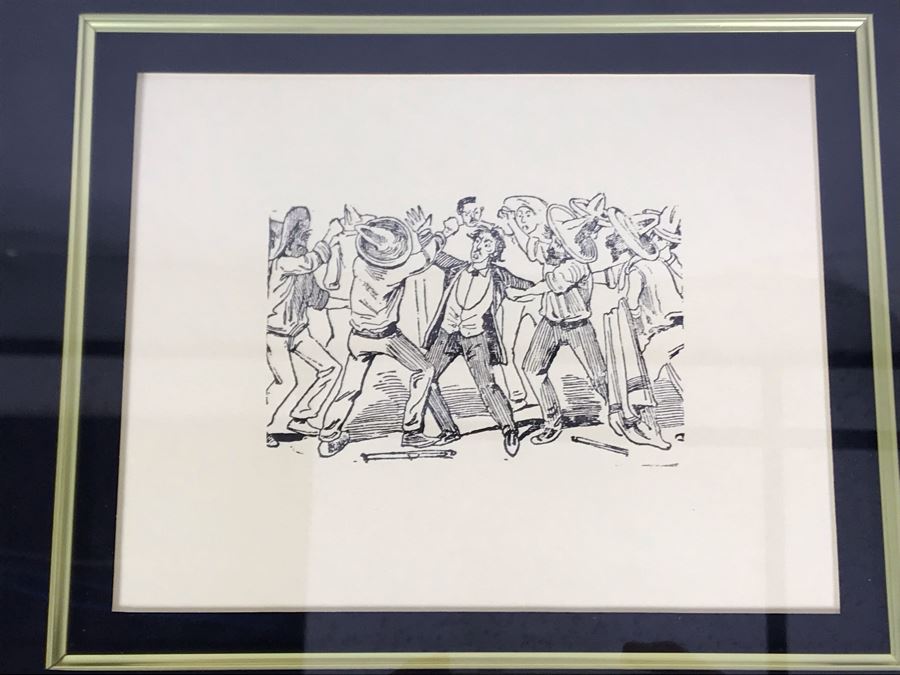 Pair Of Nicely Framed Jose Guadalupe Posada Mexican Prints 8W X 6H And Pair Of Posada Books [Photo 2]