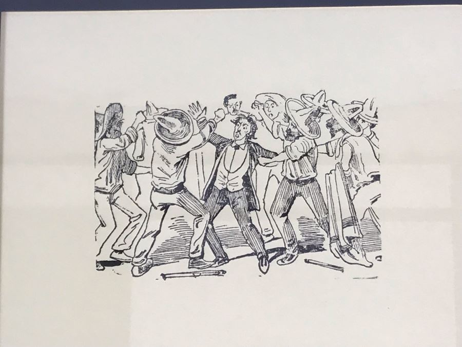 Pair Of Nicely Framed Jose Guadalupe Posada Mexican Prints 8W X 6H And Pair Of Posada Books [Photo 4]