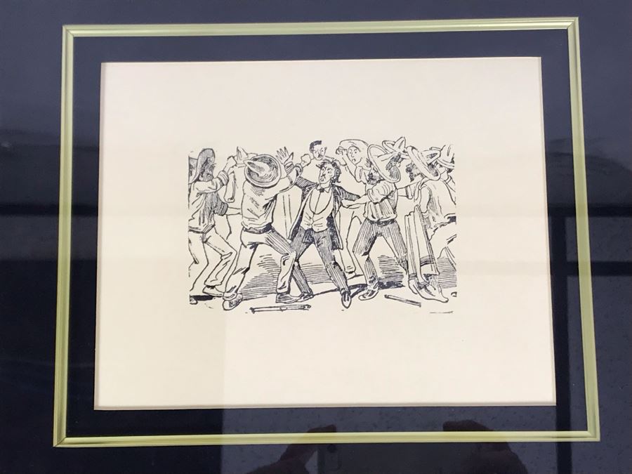 Pair Of Nicely Framed Jose Guadalupe Posada Mexican Prints 8W X 6H And Pair Of Posada Books [Photo 3]