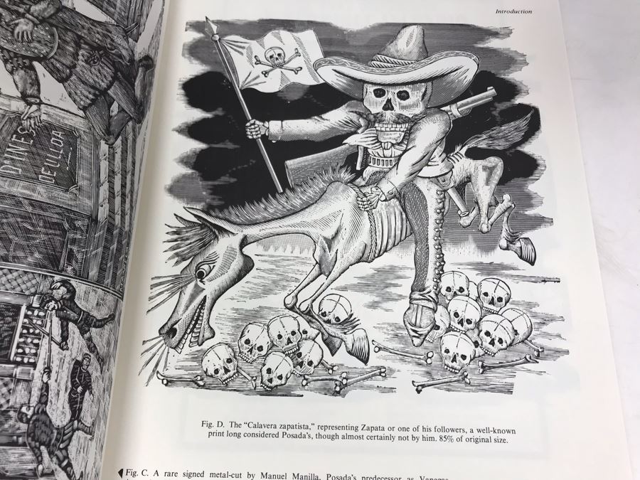Pair Of Nicely Framed Jose Guadalupe Posada Mexican Prints 8W X 6H And Pair Of Posada Books [Photo 14]
