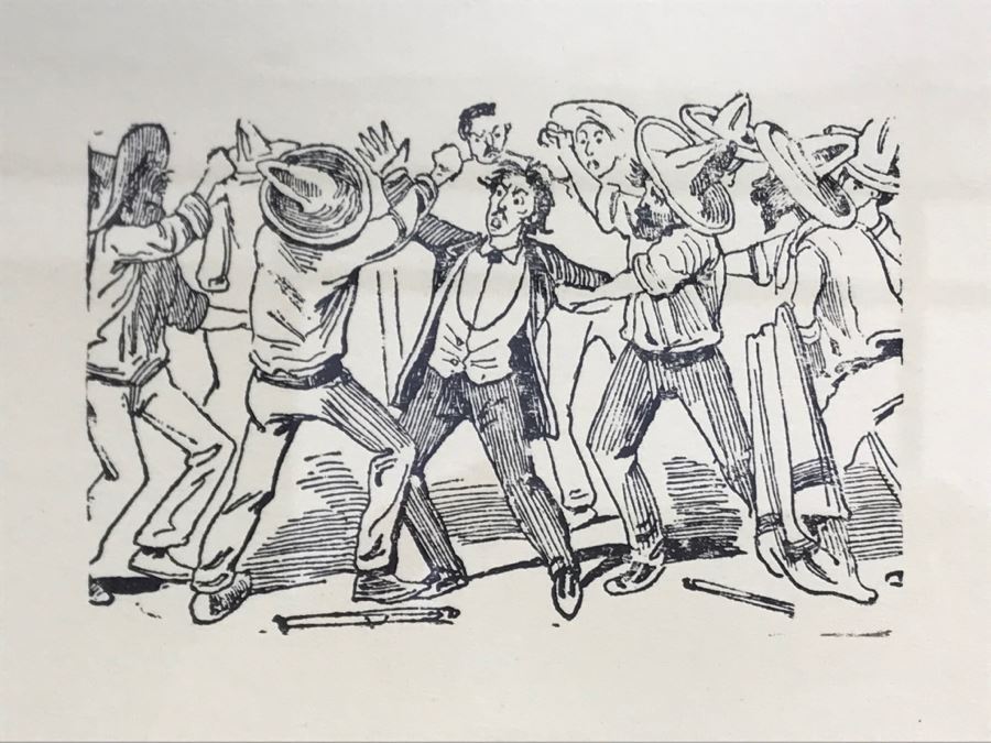 Pair Of Nicely Framed Jose Guadalupe Posada Mexican Prints 8W X 6H And Pair Of Posada Books [Photo 19]