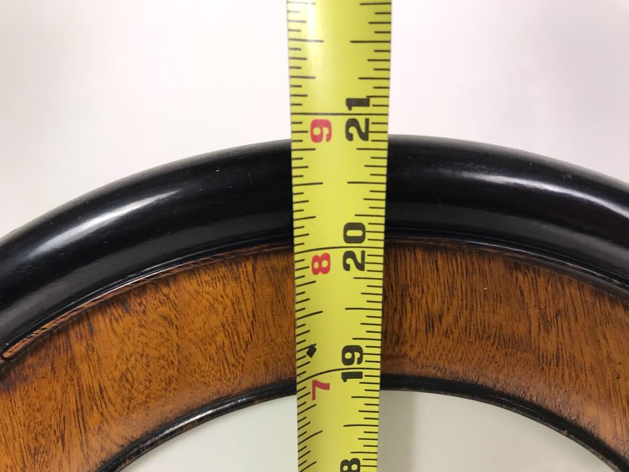 Antique Chinese Famille Rose Finely Painted Porcelain Tile Displayed In Chinese Carved Wooden Display Stand (See Photos For Repair On Side Of Wooden Stand) 13W X 21H X 7D [Photo 33]