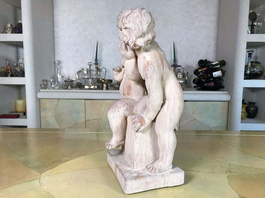 Plaster Sculpture Of Children Embracing Each Other 9W X 19.5H [Photo 4]
