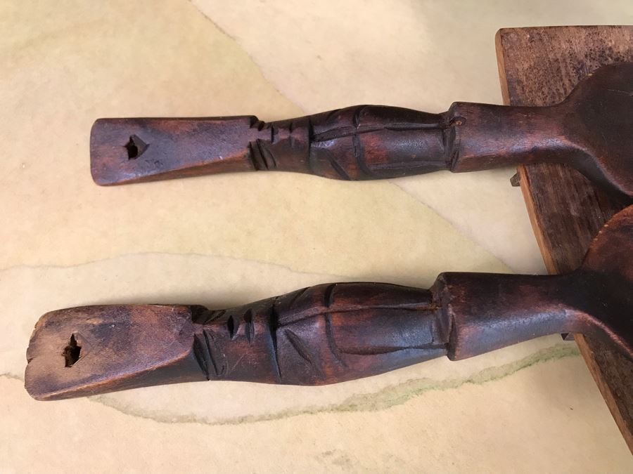 Vintage Pair Of Weavewood Checkers Salad Mixing Bowls With Checkers