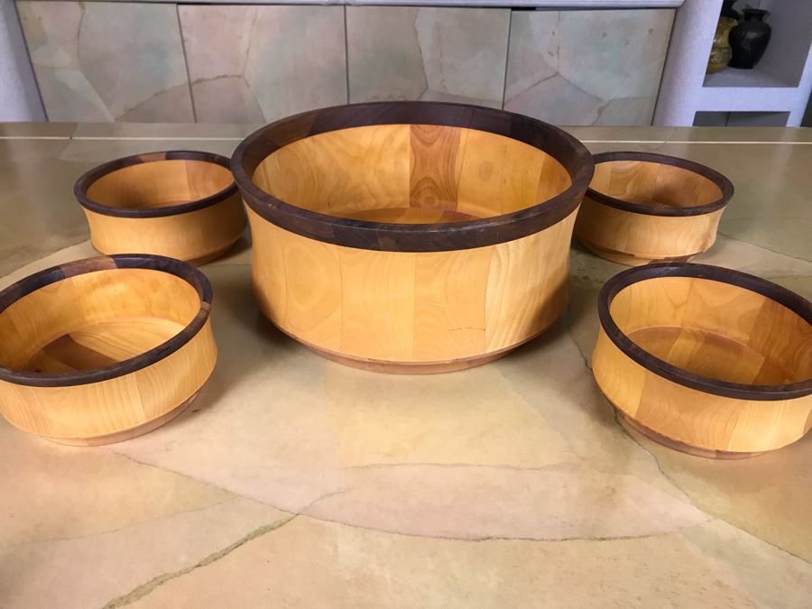John McLeod Designs Crafted For Williams-Sonoma By The Vermont Bowl Company Bowl Set - (1) 11.5W Bowl (4) 6W Bowls