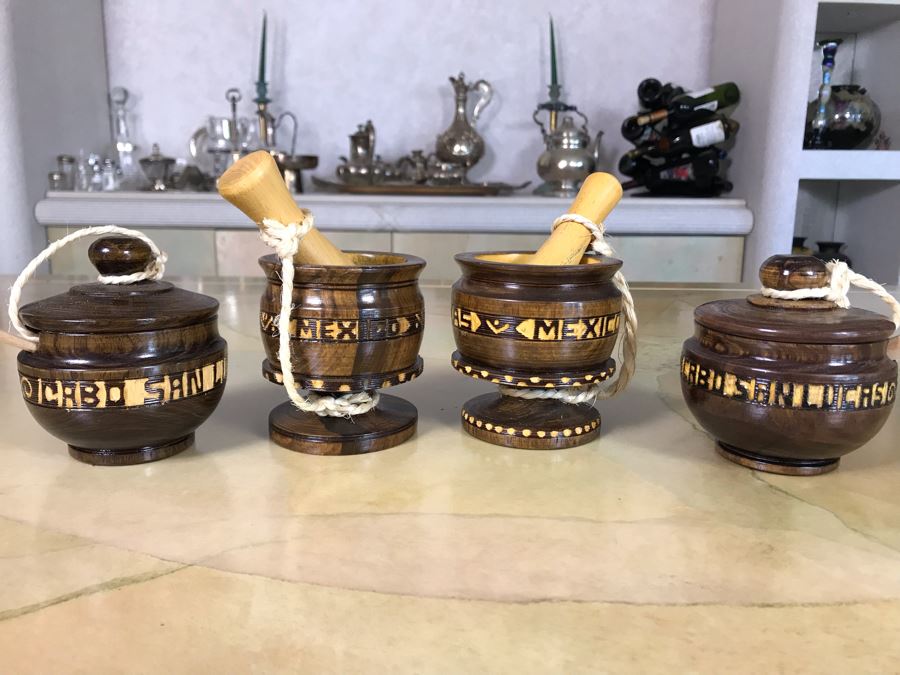 New Wooden Condiment Serving Sets From Cabo San Lucas Mexico