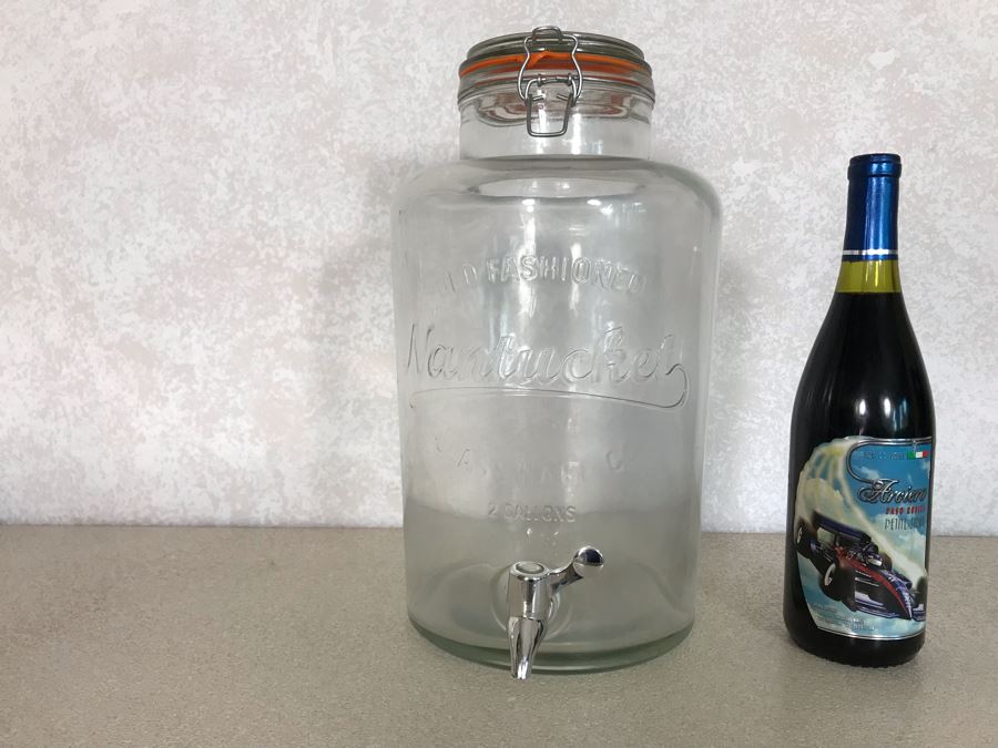 Old Fashioned Nantucket Glassware Co 2 Gallons Drink Dispenser