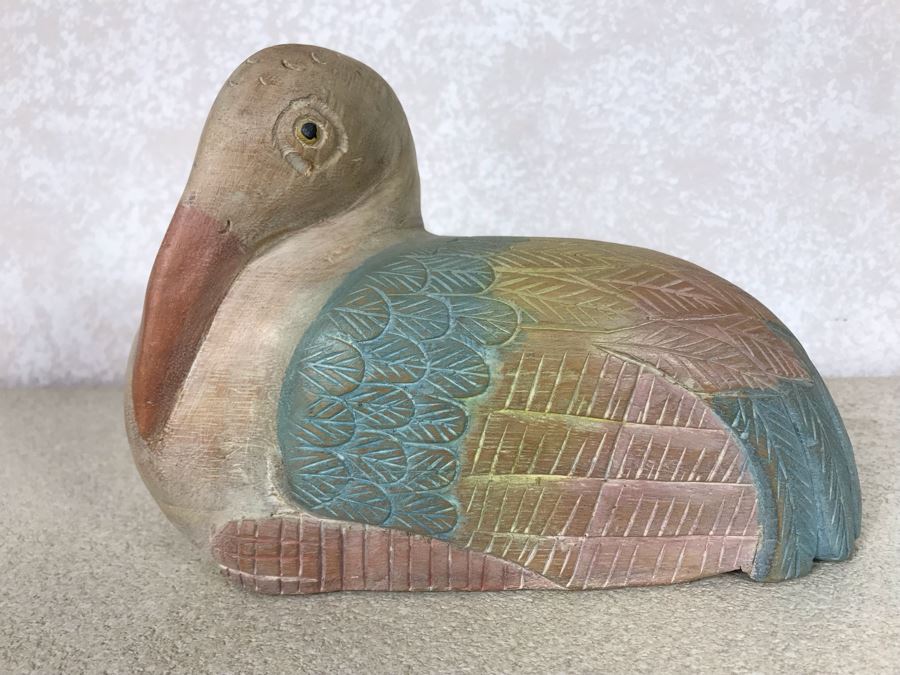 Hand Carved Bird Sculpture From Thailand 9.5W X 4D X 6.5H [Photo 2]
