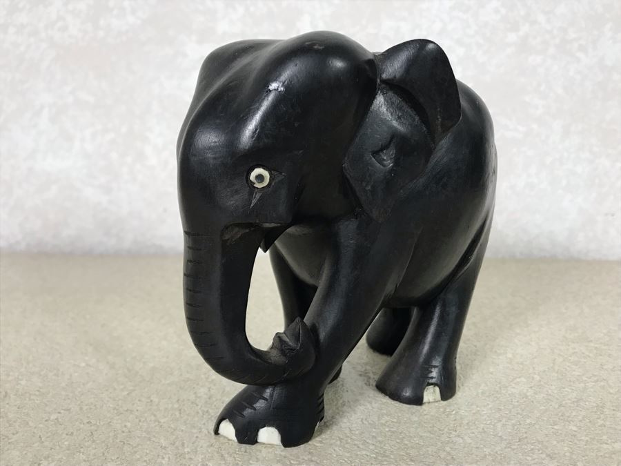 Carved Wooden Elephant Sculpture 5W X 5H [Photo 4]