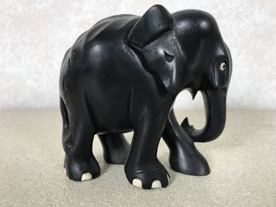 Carved Wooden Elephant Sculpture 5W X 5H