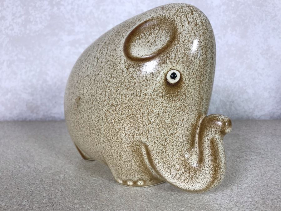 Glazed Ceramic Elephant Figurine 8W X 7H [Photo 3]