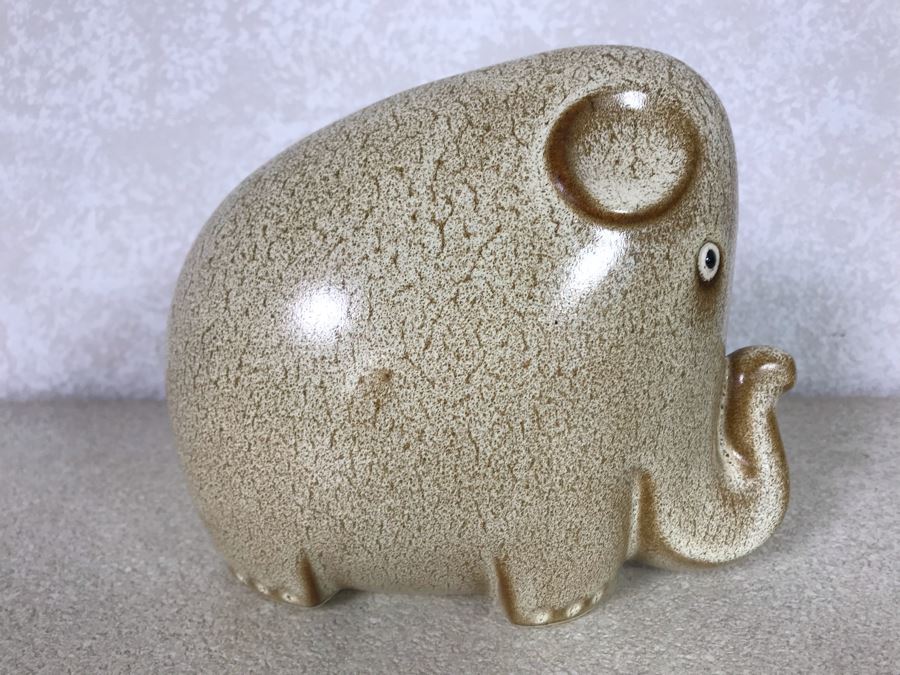 Glazed Ceramic Elephant Figurine 8W X 7H [Photo 2]