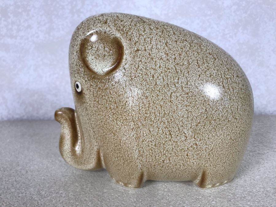 Glazed Ceramic Elephant Figurine 8W X 7H [Photo 4]
