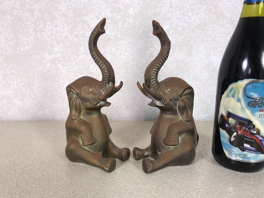antique elephant bookends