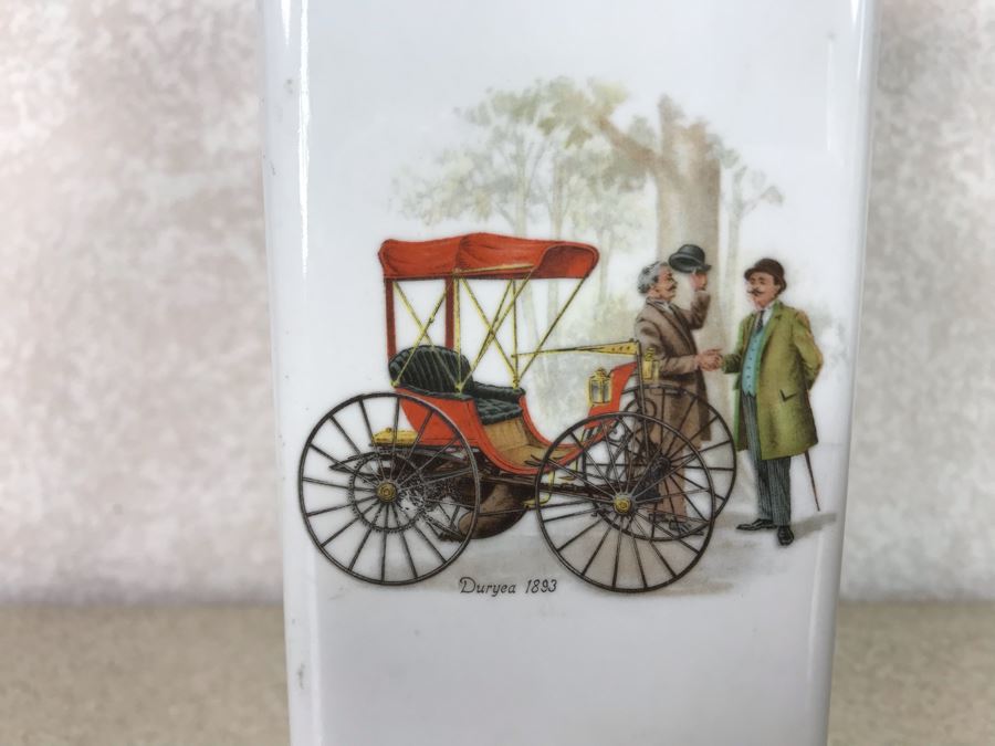 Porcelaine De Bruxelles Whiskey Decanter With Antique Cars [Photo 11]