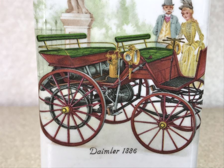 Porcelaine De Bruxelles Whiskey Decanter With Antique Cars [Photo 5]