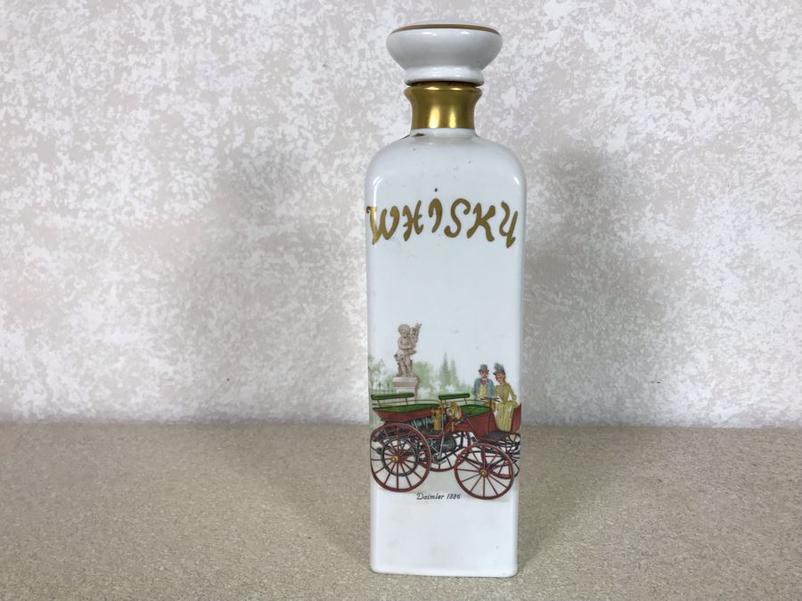 Porcelaine De Bruxelles Whiskey Decanter With Antique Cars [Photo 2]
