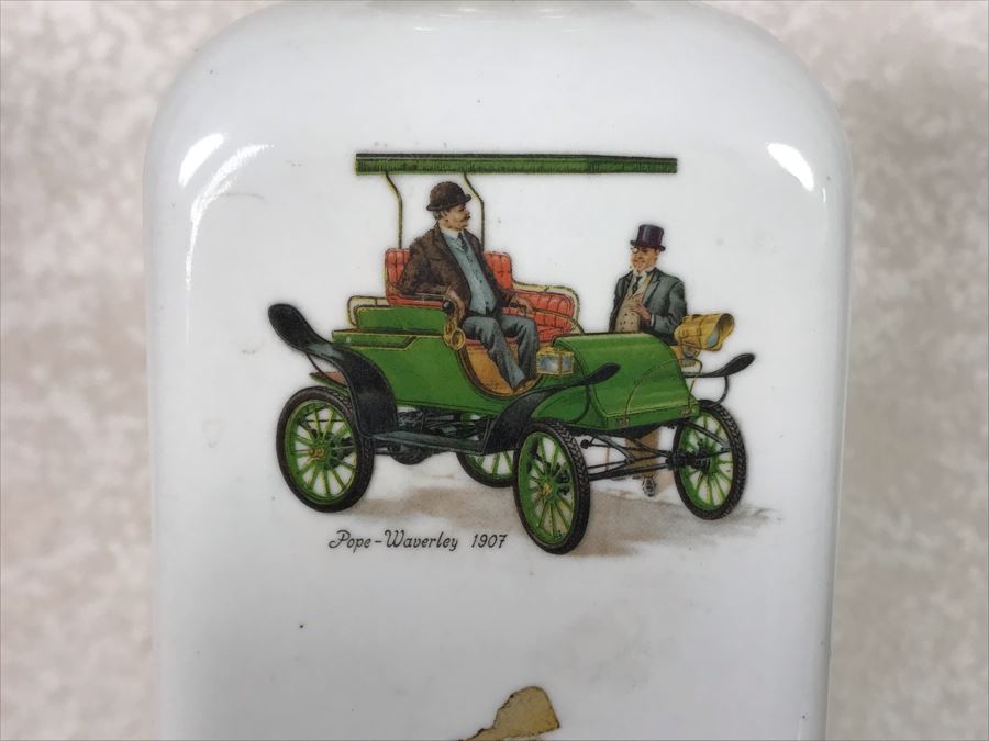 Porcelaine De Bruxelles Whiskey Decanter With Antique Cars [Photo 9]