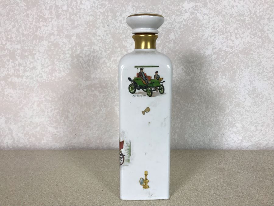 Porcelaine De Bruxelles Whiskey Decanter With Antique Cars [Photo 7]