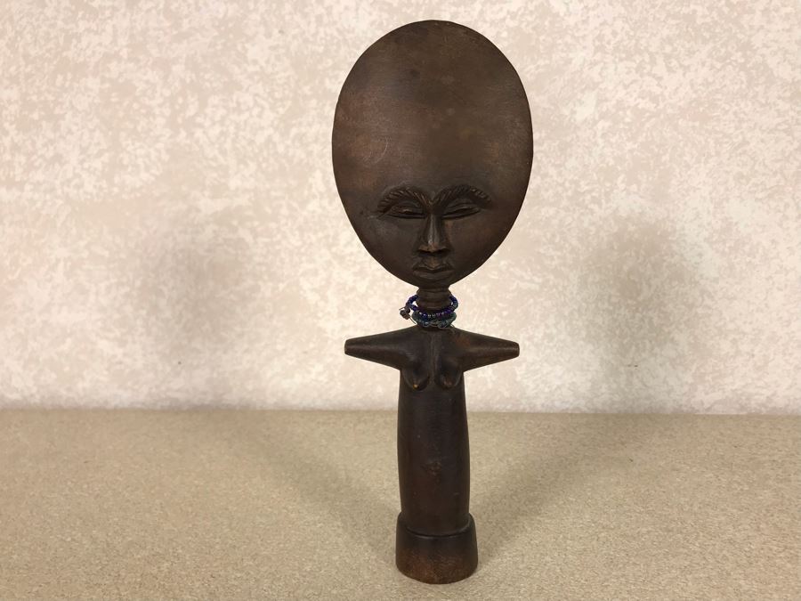 Carved Wooden African Fertility Figure Doll 3W X 9H [Photo 2]