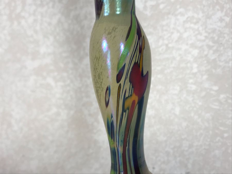 Hand Crafted Studio Art Glass Candlestick 12H [Photo 3]