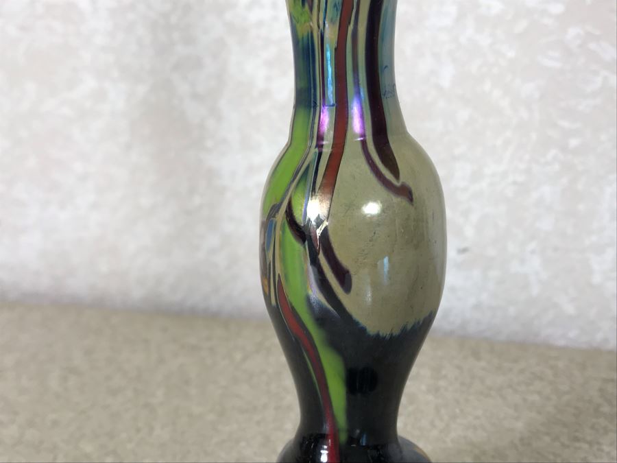 Hand Crafted Studio Art Glass Candlestick 12H [Photo 4]
