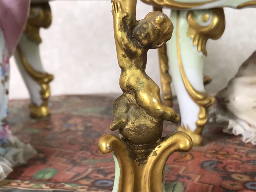 Monumental Italian Capodimonte Porcelain Figurine Of Woman Admiringly Listening To Woman Playing Piano And Man Playing Cello (See Photos For Defects) 18W X 12D X 11H [Photo 19]