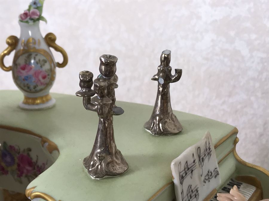 Monumental Italian Capodimonte Porcelain Figurine Of Woman Admiringly Listening To Woman Playing Piano And Man Playing Cello (See Photos For Defects) 18W X 12D X 11H [Photo 22]