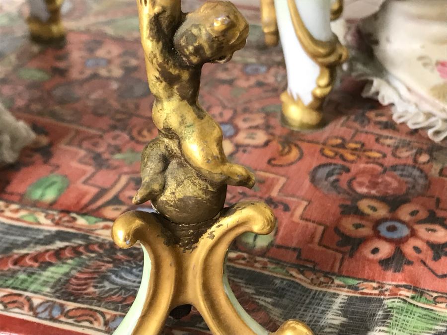 Monumental Italian Capodimonte Porcelain Figurine Of Woman Admiringly Listening To Woman Playing Piano And Man Playing Cello (See Photos For Defects) 18W X 12D X 11H [Photo 18]