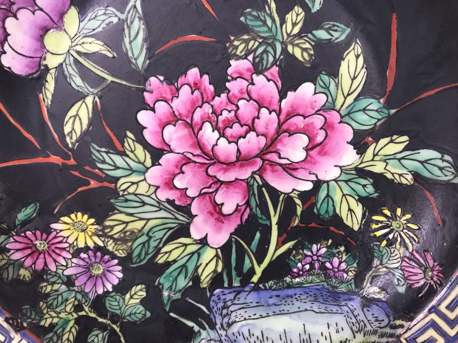 Hand Painted Chinese Dish With Stand 10.25W [Photo 3]