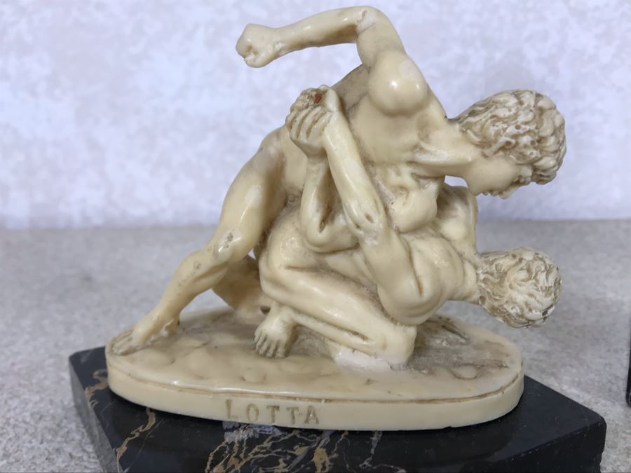 Three Sculptor A. Santini Classic Figure Sculptures And One Unknown Sculpture Figurine 7.5H - 4H [Photo 9]