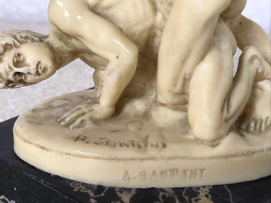 Three Sculptor A. Santini Classic Figure Sculptures And One Unknown Sculpture Figurine 7.5H - 4H [Photo 6]