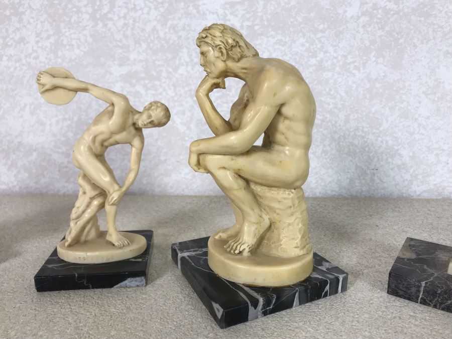 Three Sculptor A. Santini Classic Figure Sculptures And One Unknown Sculpture Figurine 7.5H - 4H [Photo 22]