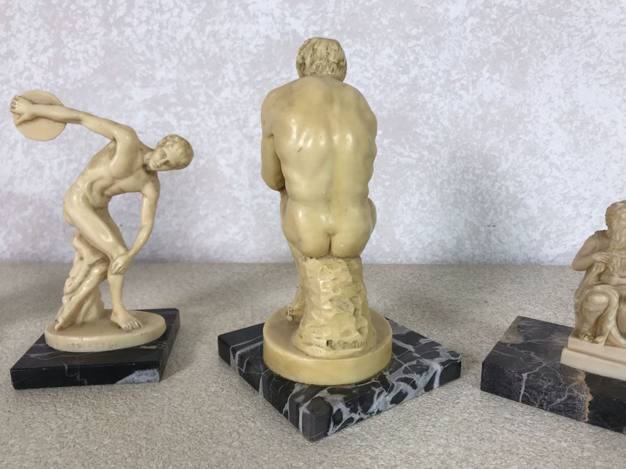 Three Sculptor A. Santini Classic Figure Sculptures And One Unknown Sculpture Figurine 7.5H - 4H [Photo 21]