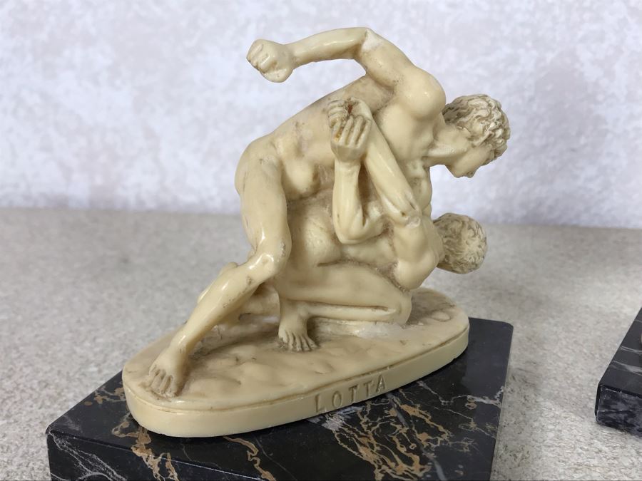 Three Sculptor A. Santini Classic Figure Sculptures And One Unknown Sculpture Figurine 7.5H - 4H [Photo 7]