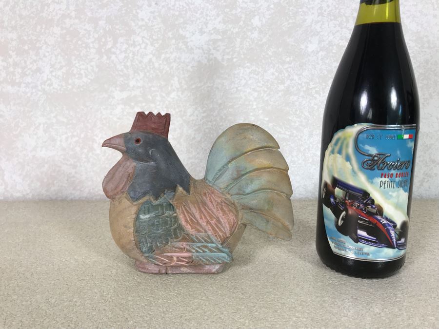 Carved Wooden Rooster Sculpture 7W X 6H [Photo 2]