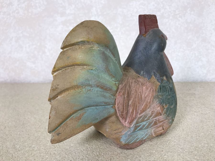 Carved Wooden Rooster Sculpture 7W X 6H [Photo 5]