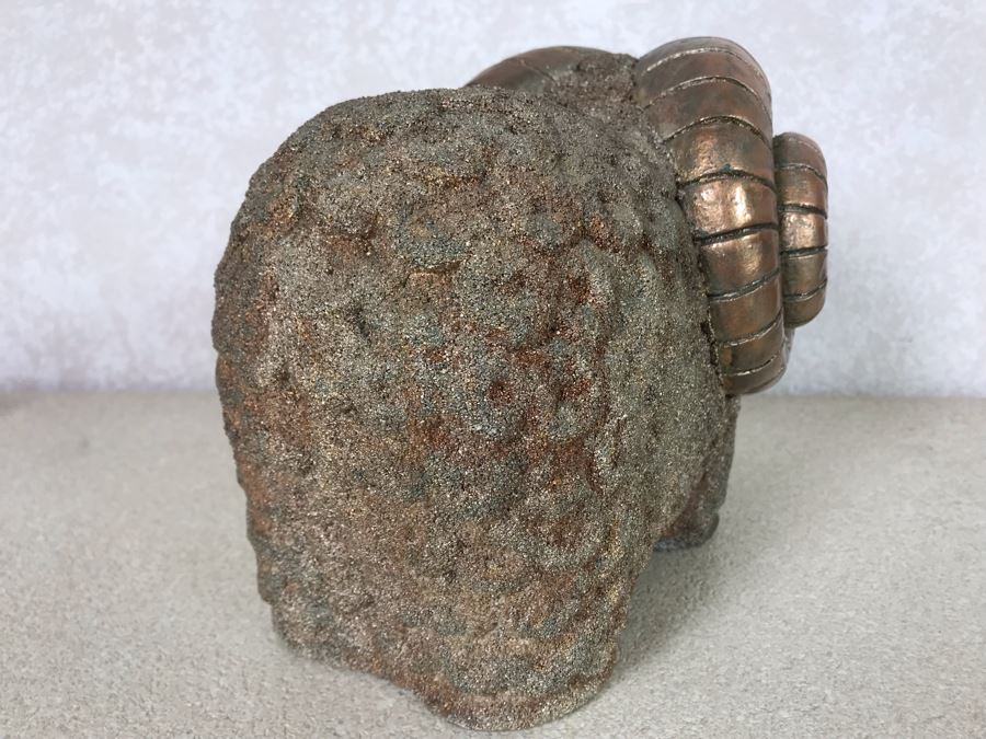 Gold Painted Plaster Ram Statue 12W X 8H [Photo 6]