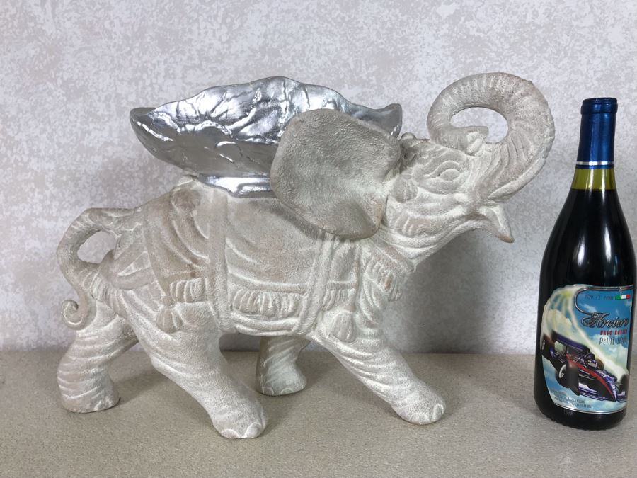 Large Plaster Elephant Bowl 17W X 13H [Photo 1]
