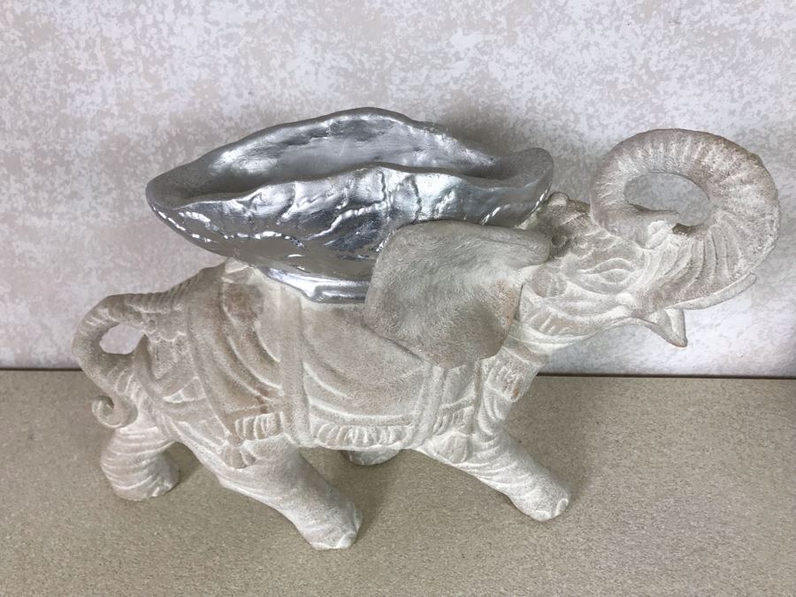 Large Plaster Elephant Bowl 17W X 13H [Photo 3]