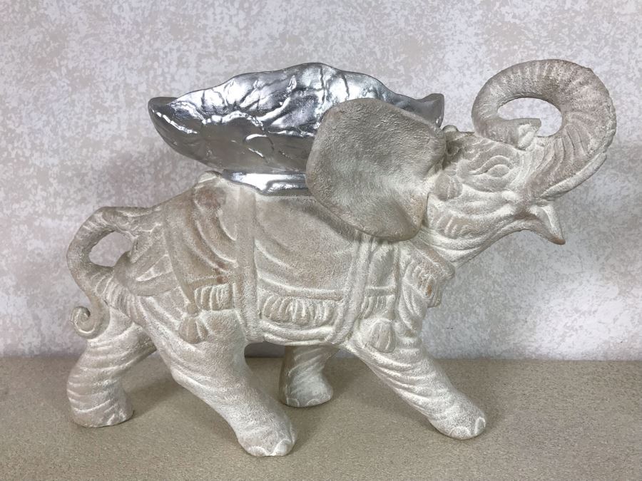 Large Plaster Elephant Bowl 17W X 13H [Photo 4]